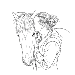 Britta und Seepferdchen Umarmung