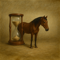 Pferd Sanduhr Timing Zeit Geduld Kontinuität
